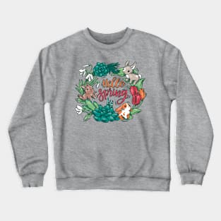 Hello Spring! (rabbits) Crewneck Sweatshirt